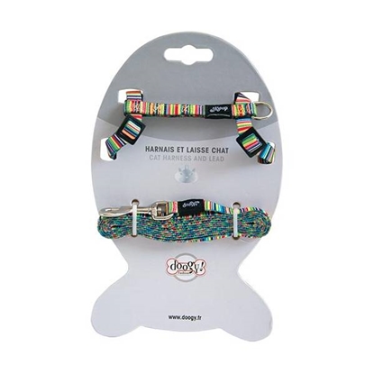 Picture of Rainbow fancy cat harness and leash for doogy cats
